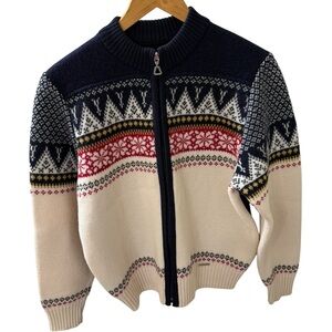 Vintage Geiger Tyrol Nordic Fair Aisle Size 42 Pure  New wool Sweater Classic.